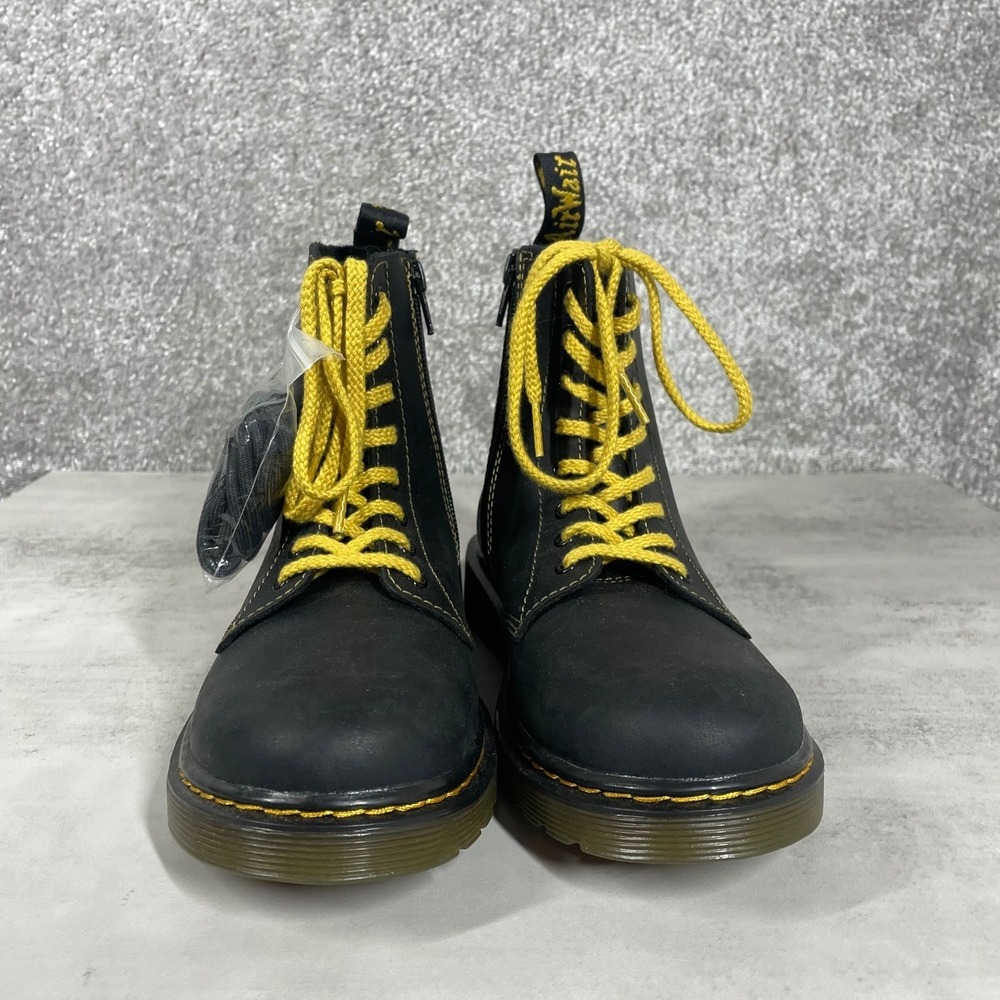 Dr Martens Boots Womens 5 Mens 4 1460 Pascal J Combat Leather Yellow Stitching - Picture 4 of 10